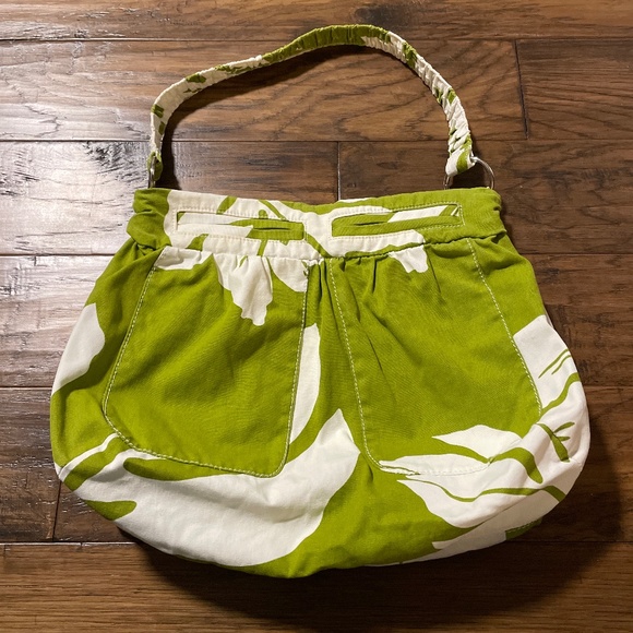 Old Navy Hobo tote bag green Hawaiian floral print - Picture 1 of 10